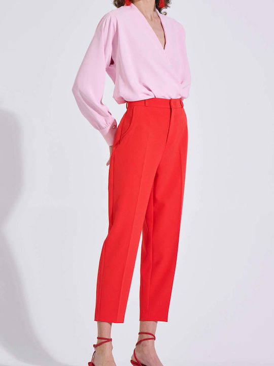 Damen Stoffhose Rot