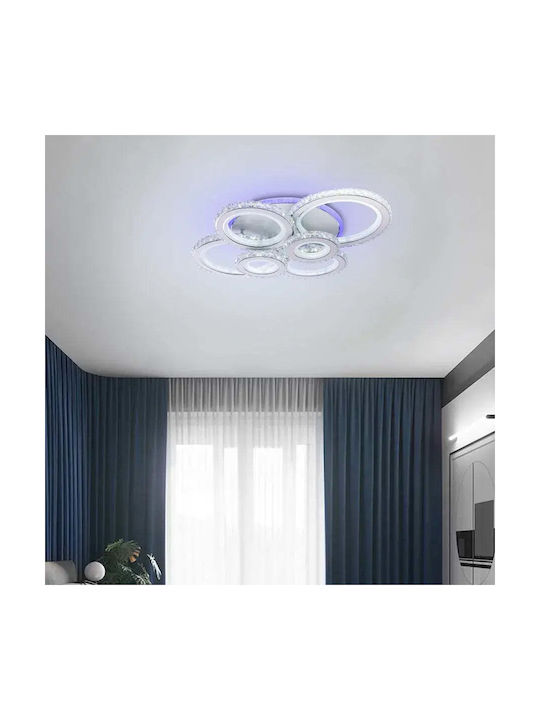 Alista Home Plafonieră de Tavan Albă cu LED Integrat și Cristale și Telecomandă