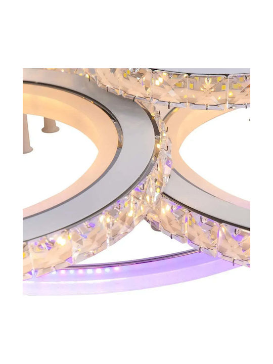 Alista Home Plafonieră de Tavan Albă cu LED Integrat și Cristale și Telecomandă
