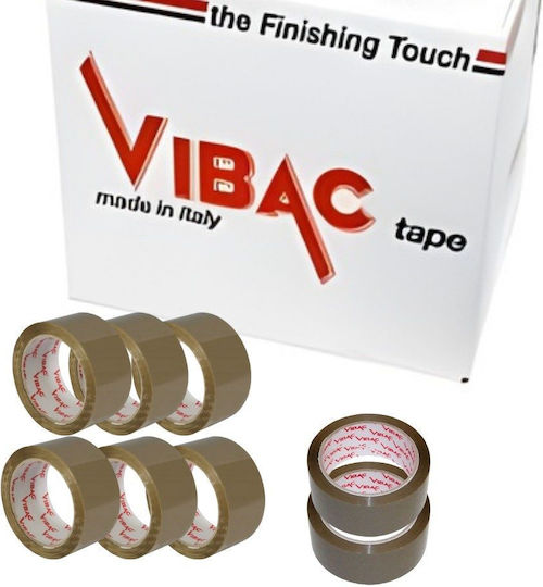 Set 6 Role Bandă Adezivă Solvent Vibac Filme De Ambalare Cutii Sigilare Colet Durabilă Aderență Ridicată 48 Mm X 60 M Maro