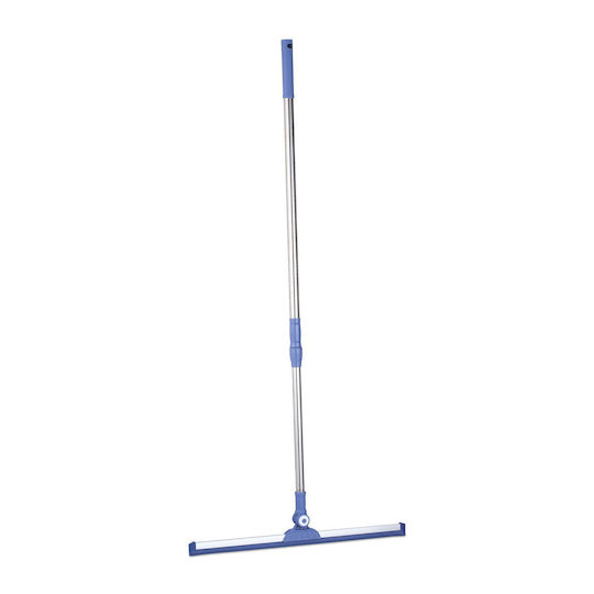 Relaxdays Water Squeegee Telescopic Handle Blue Silver 135x3.5x52 Cm