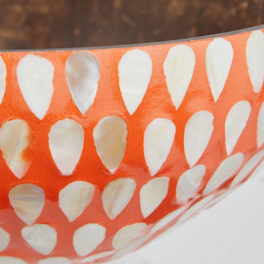 Butlers Round Wooden Serving Bowl Orange with a Diameter of 14cm