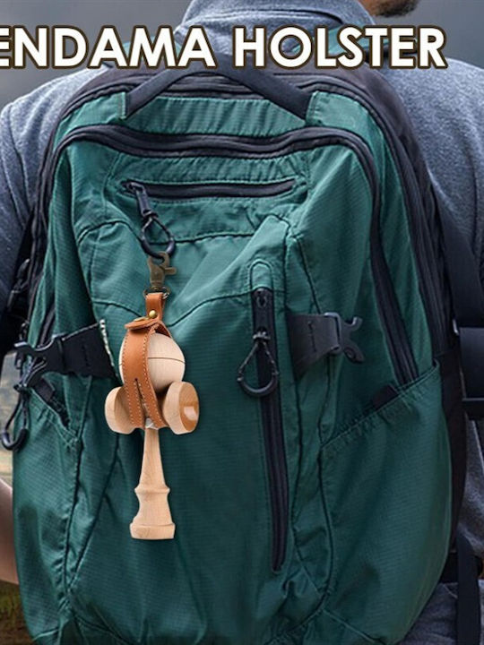 Husă Kendama Flippy Husă De Depozitare Kendama Din Piele Ecologică Cataramă Clip Port Chei Simplu Design 19.5 X 2.5 Cm Maro