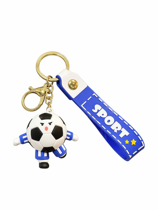 Keychain Flippy Soccer Ball Model Headphones World Cup Accessory Keys Backpack Acrylic Material 50 G Blue