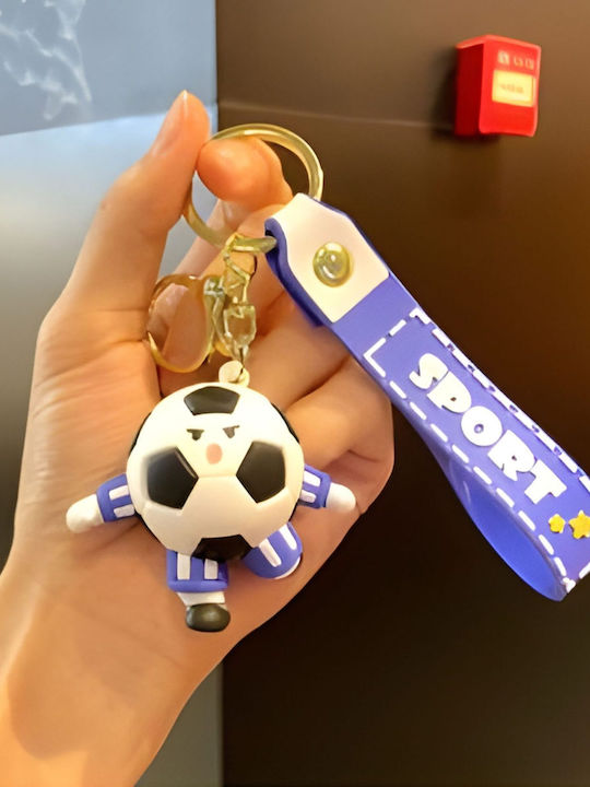Keychain Flippy Soccer Ball Model Headphones World Cup Accessory Keys Backpack Acrylic Material 50 G Blue