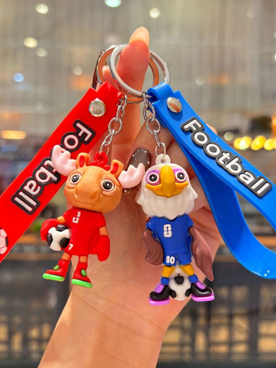 Keychain Flippy Eagle Model Football Mascot World Cup Accessory Keys Backpack Soft Rubber 26 G 6.2 X 3.4 Cm Blue