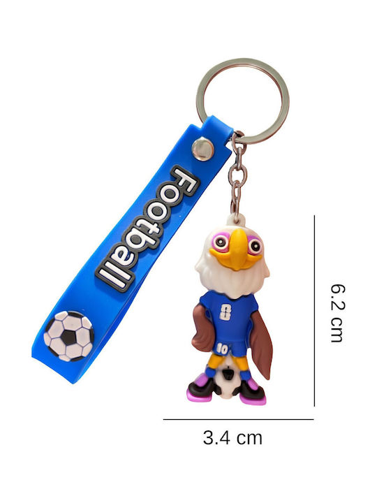 Keychain Flippy Eagle Model Football Mascot World Cup Accessory Keys Backpack Soft Rubber 26 G 6.2 X 3.4 Cm Blue