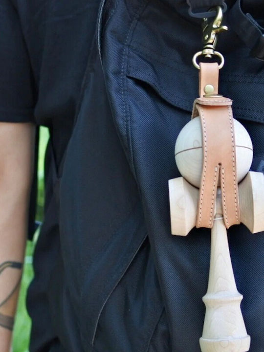 Husă Kendama Flippy Husă De Depozitare Kendama Din Piele Ecologică Cataramă Clip Design Simplu Breloc 19.5 X 2.5 Cm Culoare Caise