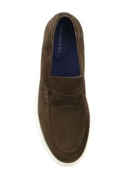 Men's Suede Loafers in Brown Color Alexandre