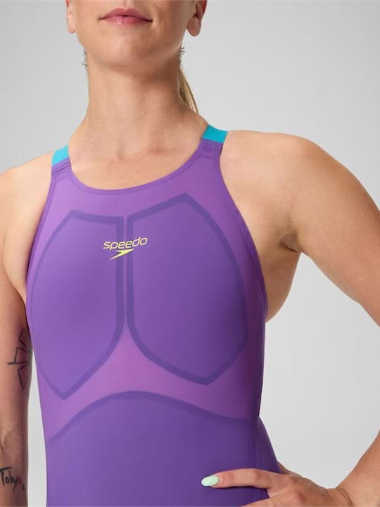 Speedo Fastskin Lzr Pure Valor 2.0 Openback Дамски Състезателен Едночастен Бански За Плуване Лилав