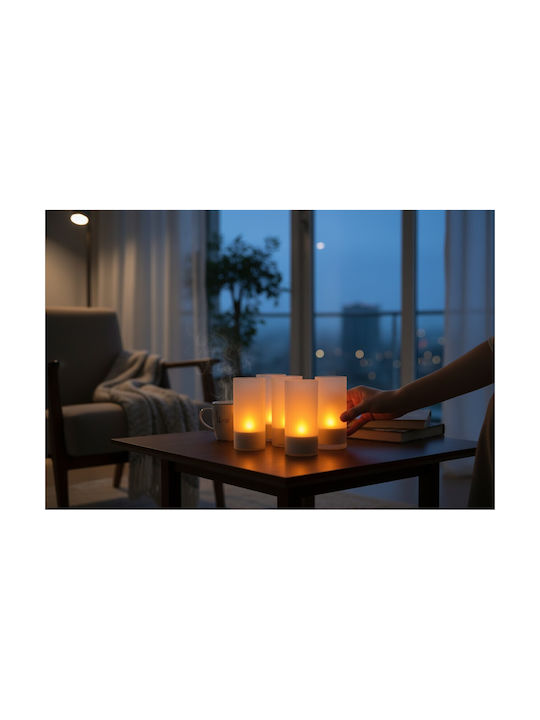Decorative Lamp Charging Base & LED Warm White Candle 12pcs 28.5x9.5cm