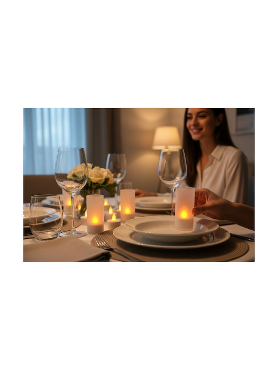 Decorative Lamp Charging Base & LED Warm White Candle 12pcs 28.5x9.5cm