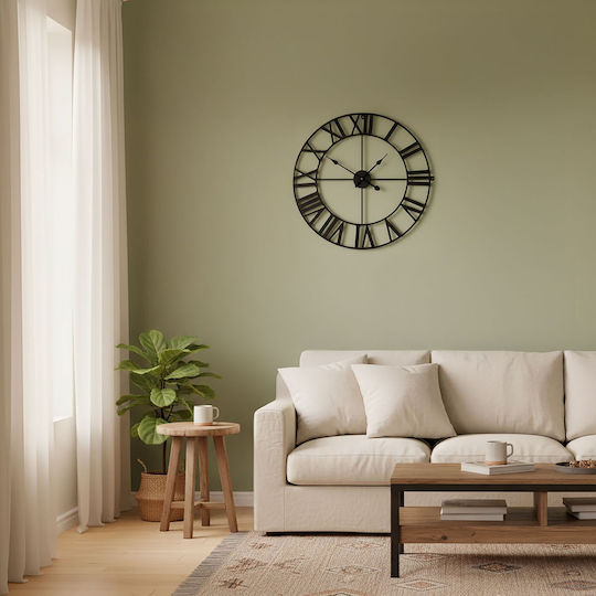 Relaxdays Часовник На Стена Черен Ø60cm