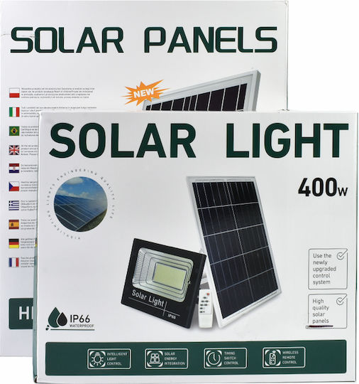 Solar Light 400W 20000lm Cold White 6500K with Photocell and Remote Control IP66