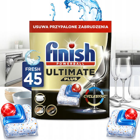 Finish Ultimate Plus Επαγγελματικές Κάψουλες Πλυντηρίου Πιάτων Οικολογικές