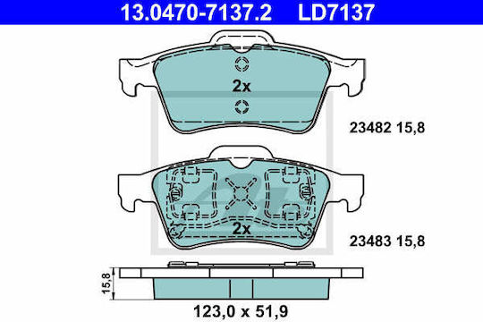 Накладки за спирачки Nissan Primera P12 Ate 13047071372