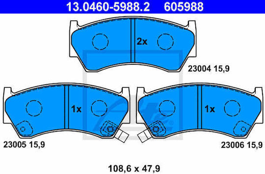 Nissan Almera I N15 Ate Brake Pads 13046059882