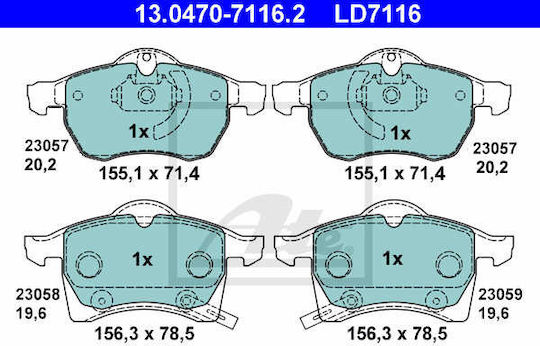 Placute de frana Opel Astra G Cabriolet F67 Ate 13047071162