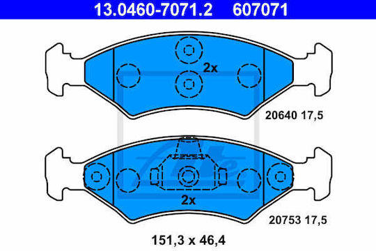 Накладки за спирачки Ford Fiesta III GFJ ATE 13046070712