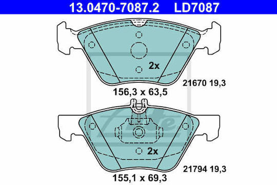 Brake Pads Mercedes-benz Clk C208 Ate 13047070872