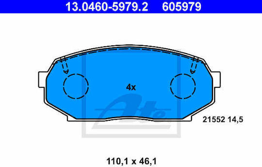 Plăcuțe de frână Mazda Mx-5 I Na Ate 13046059792
