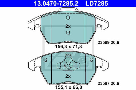 Накладки за спирачки Vw Beetle Cabriolet 5c7 Ate 13047072852