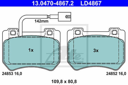 Brake Pads Alfa Romeo 159 939 Ate 13047048672