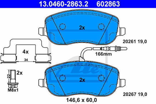 Brake Pads Citroen C8 Ea Eb Ate 13046028632