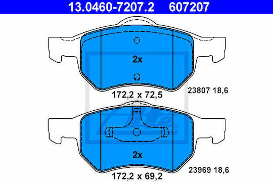 Накладки за спирачки Chrysler Voyager IV RG RS ATE 13046072072