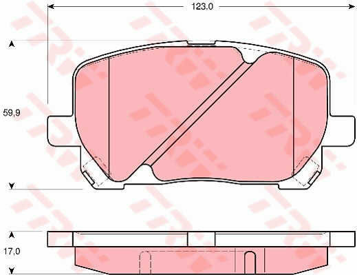 Set Plăcuțe De Frână Partea Din Față Trw Automotive Pontiac Vibe Toyota Avensis Verso Matrice 1.8 2.0 2.0d 08.01-11.09 59.5x123.0x17.0 Mm