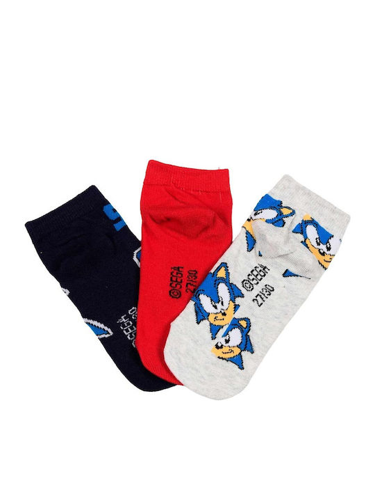 Sega Kids' Socks Red/Grey 3 Pairs