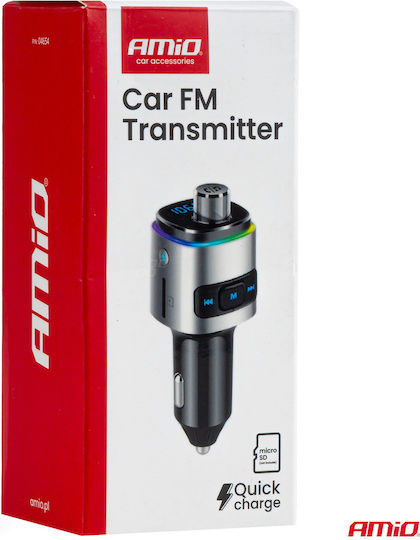 AMiO FM Transmitter Auto mit MicroSD Bluetooth USB