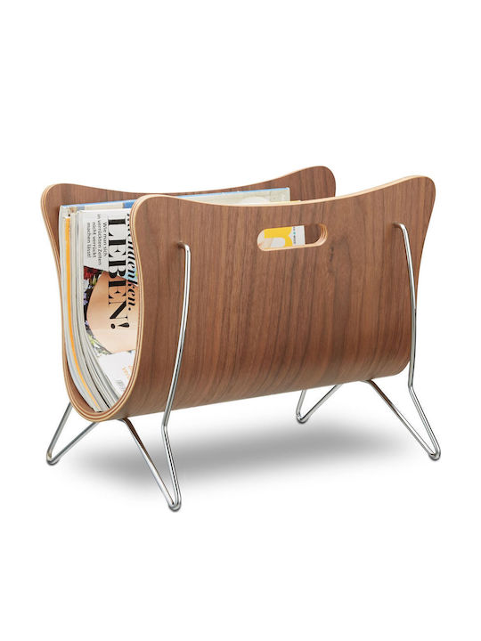 Relaxdays Raft De Reviste Din Lemn Maro 37x30x25cm 10021238