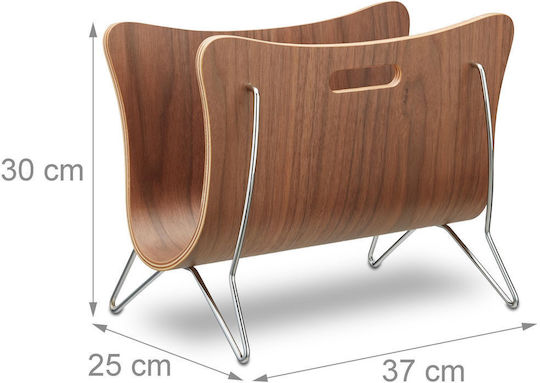 Relaxdays Wooden Brown Magazine Rack 30x25x37cm