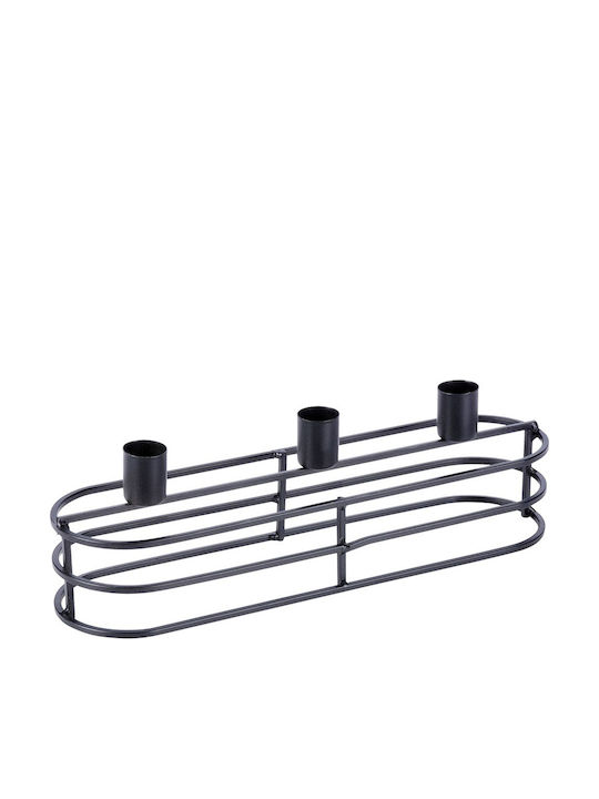 Home&Styling Collection Metal Candle Holder In Black Colour 29.5x9.5x8.5cm