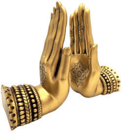 Book End Holder Set 2 Pcs Buddha Hands 15.5 X 9 X 19.5 cm Dimensions 1 Piece