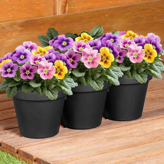 Vilde Plastic Flower Pot Black