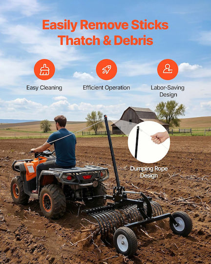 Vevor Lawn Rake with Pole