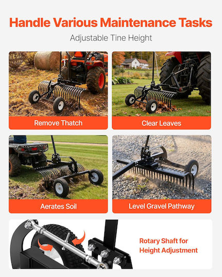 Vevor Lawn Rake with Pole