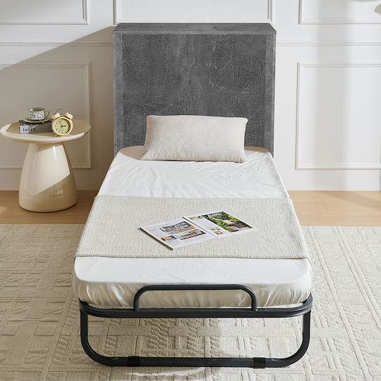 Faltbares Gäste- und Klappbett mit Matratze Einzel Schwarz 103.5x86x43cm