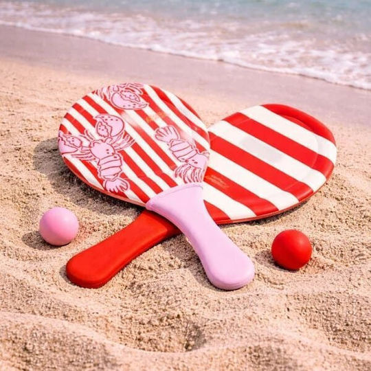 Swim Essentials Beach Tennis Set Lobster Bay Pink Kids Beach Tennis Rackets 2 Balls & Carrying Case 3y+ 1 Set