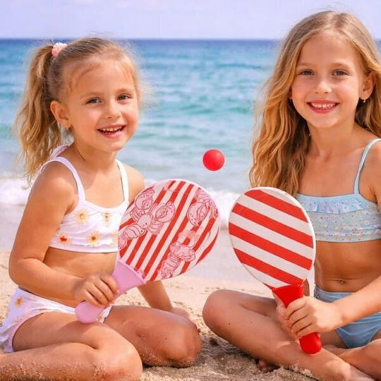 Swim Essentials Beach Tennis Set Lobster Bay Pink Kids Beach Tennis Rackets 2 Balls & Carrying Case 3y+ 1 Set