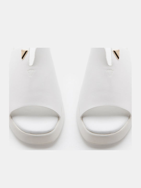 Mules With High Heel In White Colour