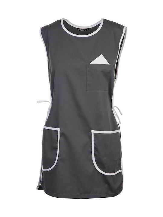 Women's Maid Blouse Vests Market Sleeveless Tie Upper Pocket For2031 Black