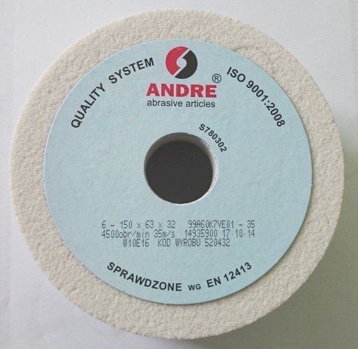 Andre Sciernica Grinding Wheel 150mm X 63mm X 32mm 99a60k7ve01-35 White "type 6"