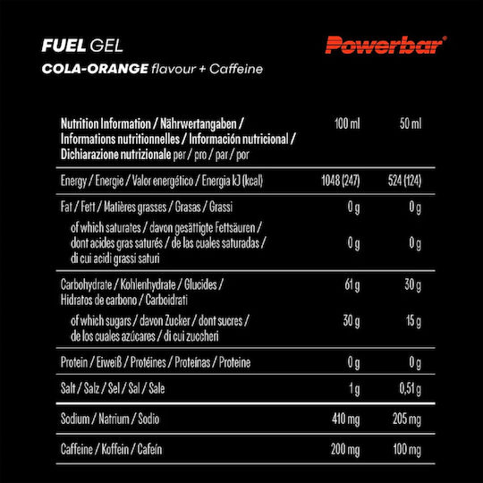 PowerBar Fuel Gel Cola-portocală 50ml