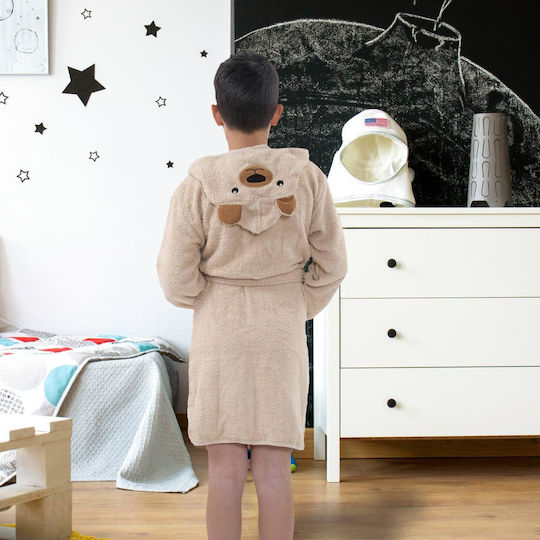 Rebeka Home Παιδικό Μπουρνούζι Beige με Κουκούλα