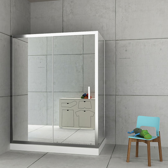 Orabella Energy Καμπίνα Ντουζιέρας με Συρόμενη Πόρτα 140x70x180cm Mirror Chrome Orabella Energy Καμπίνα Ντουζιέρας με Συρόμενη Πόρτα 140x70x180cm Mirror Chrome