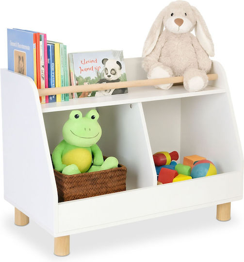 Bibliotecă de Pardoseală din Lemn Albă 53x72x38cm