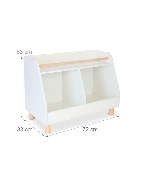 Bibliotecă de Pardoseală din Lemn Albă 53x72x38cm